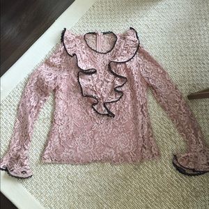 Alexis lace pink and black blouse